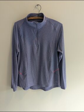 Champion Heathered Blue Quarter-Zip Performance Pullover